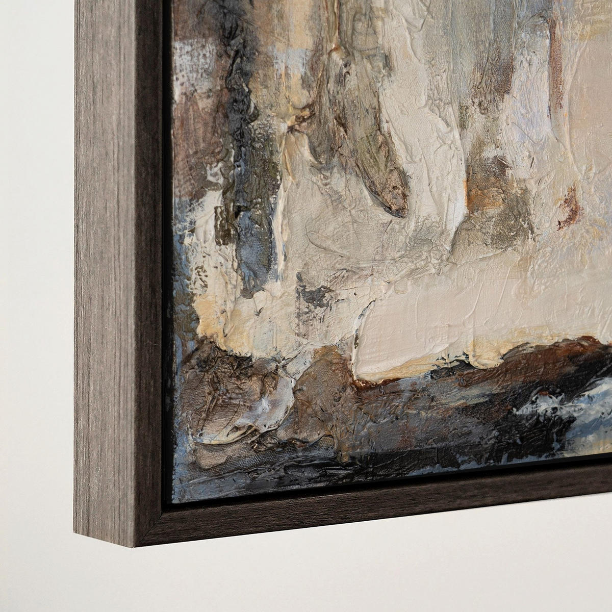 GEMÄLDE Geometrische Farben II Schattenfugenrahmen Grau 120x80 cm - Grau, Holz (120/80cm) - YS-art gallery