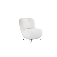SESSEL LUIS, Skandinavischer Stil – Freistehend, 82×56×82 cm, WEISS - Schwarz/Weiß, Holz/Textil (82/82/66cm) - DomoHome