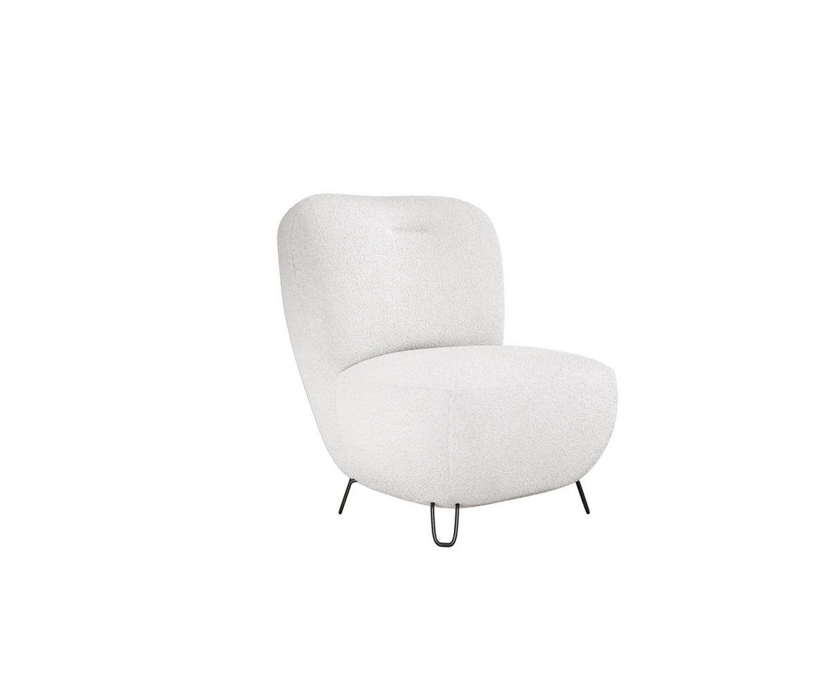 SESSEL LUIS, Skandinavischer Stil – Freistehend, 82×56×82 cm, WEISS - Schwarz/Weiß, Holz/Textil (82/82/66cm) - DomoHome