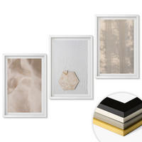 WANDBILDER 3er-Set - 40x60 cm Weißer Rahmen - Subtile Texturen, Boho-Natur - Weiß, Kunststoff (40/60cm) - ArtPrintCave