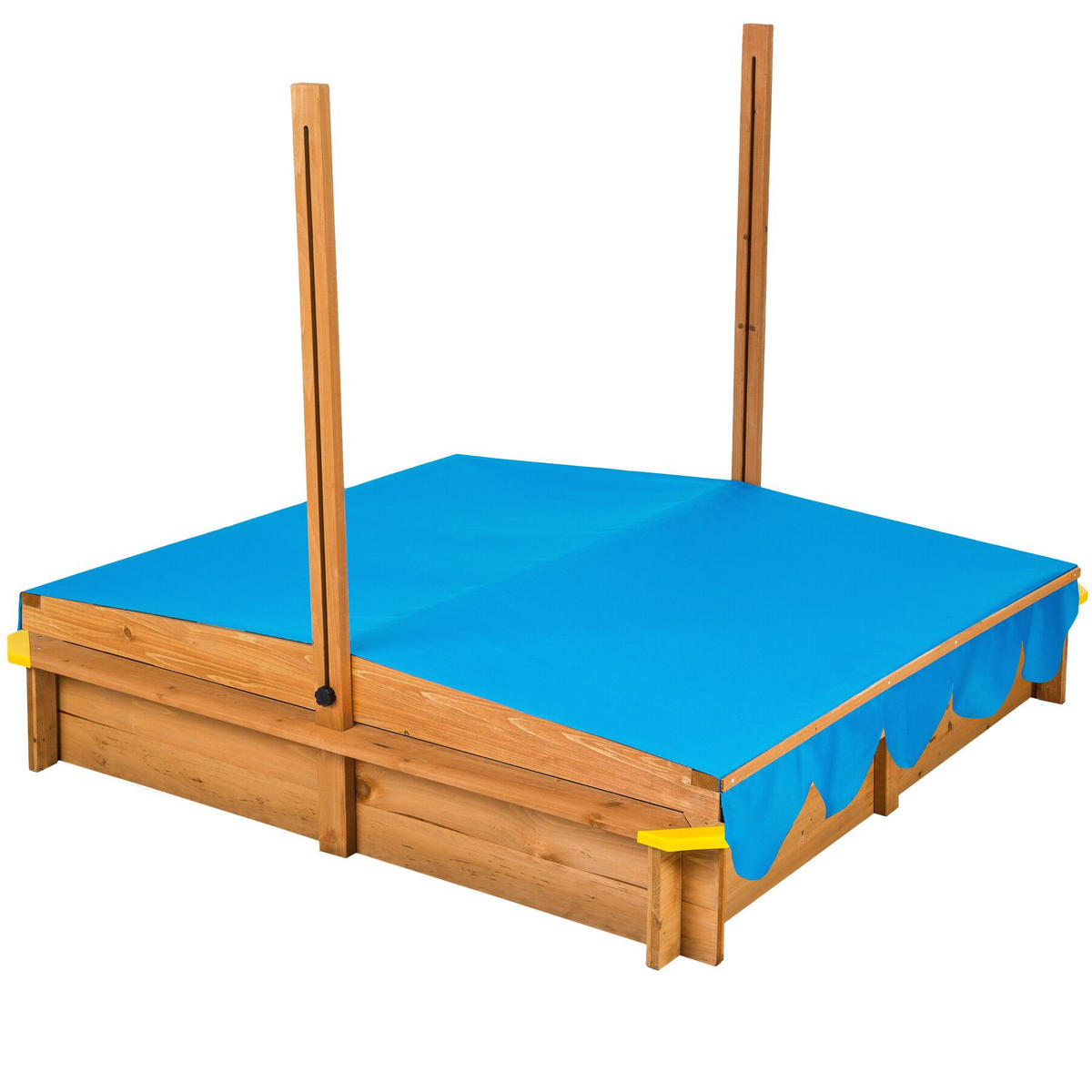 SANDKASTEN Emilia, 120 x 120 x 120 cm, blau - Blau, Holz (120/120/120cm) - tectake