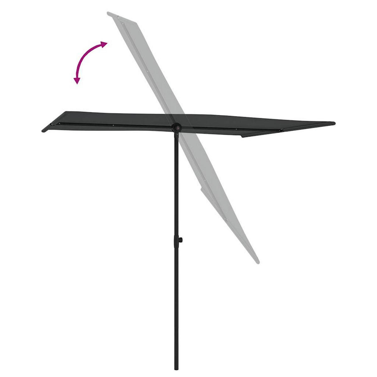 SONNENSCHIRM Mit Aluminium-Mast 2/1.5 M Anthrazit - Anthrazit, Textil (200/150cm) - vidaXL