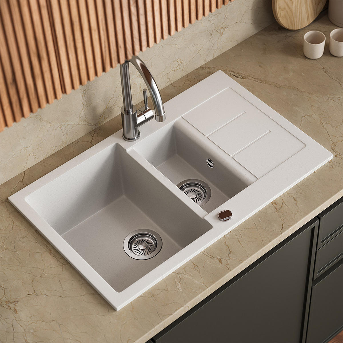 UMYVADLO Seattle Bílá - bílá, keramika (80/20/50cm) - Bergstroem