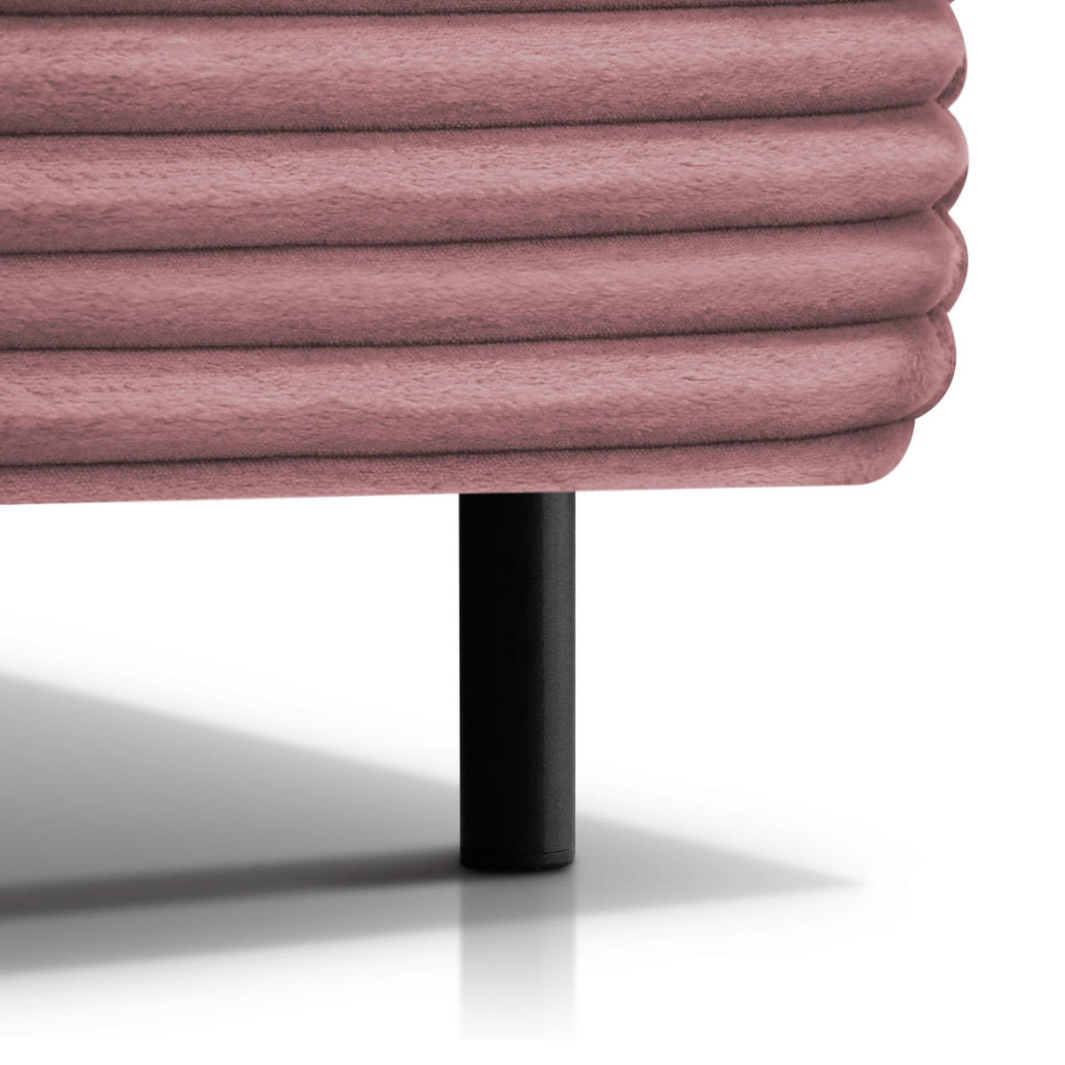 POLSTERBETT Lea mit Matratze und Topper, 140x200, Rosa - Schwarz/Rosa, Textil (140/200cm) - Beautysofa