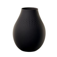 VASE PERLE Manufacture Collier Noir 20 cm - Schwarz, Keramik (20cm) - Villeroy & Boch