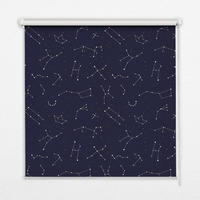 VNÚTORNÁ roleta - okenná roleta - roleta - 100x100 cm - Súhvezdie hviezd - čierna, plast (100/100/0.5cm) - TULUP