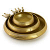 VOGELTRÄNKE Marina 3 er Set Gold 26/26/5 cm Metall - Goldfarben, Metall (26/5/26cm) - Mondex