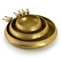 VOGELTRÄNKE Marina 3 er Set Gold 26/26/5 cm Metall - Goldfarben, Metall (26/5/26cm) - Mondex