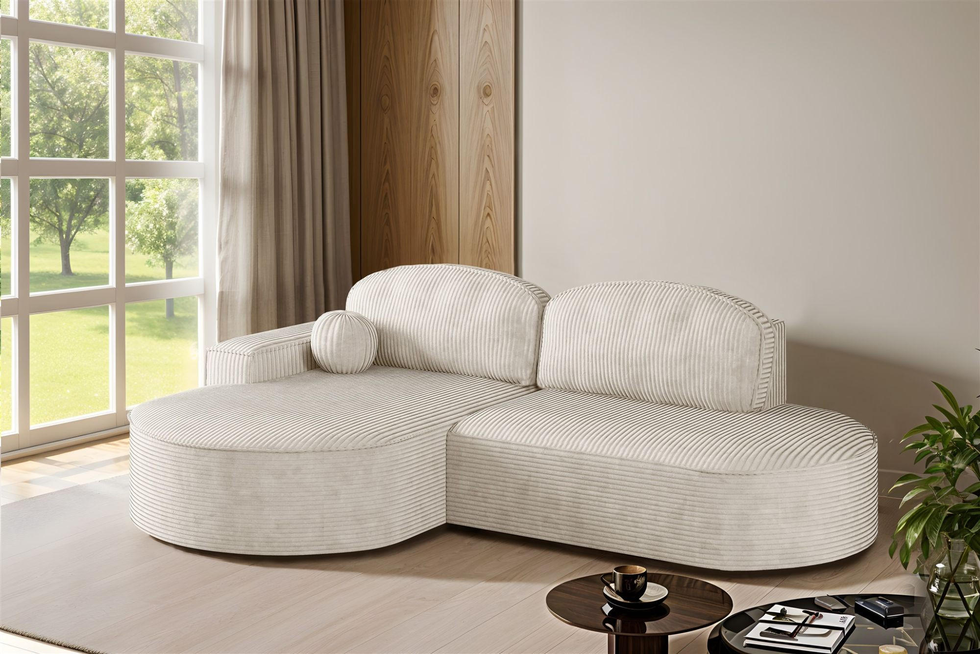 ECKSOFA Girona Mit Schlaffunktion - Weiß, Holzwerkstoff/Textil (278/179cm) - Fun Möbel
