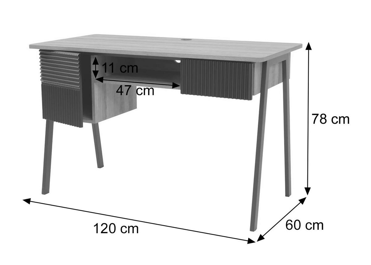 SCHREIBTISCH rechteck Walnuss Dekor - Walnussfarben, Holz (60/120/78cm) - MCW