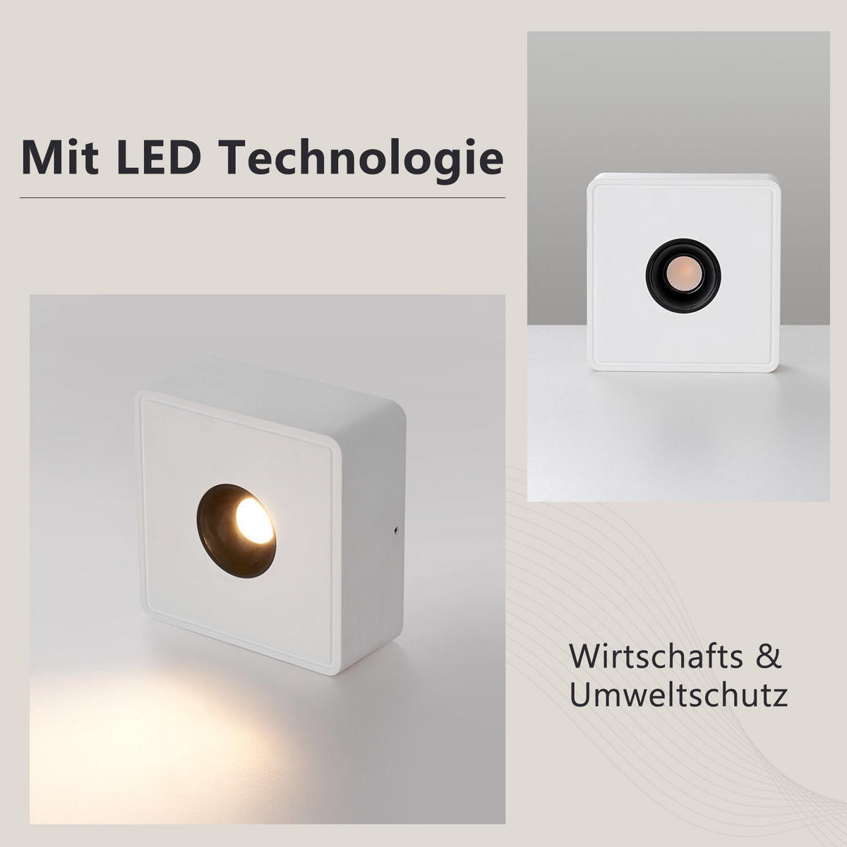 LED-DECKENSTRAHLER Estes 1-flammig 132/132/55cm - Weiß, Metall (132/132/55cm) - Nettlife