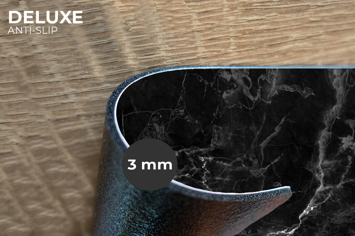 PLATZSETS 6er-Set Marmoroptik - Luxus - Schwarz 45x30 cm Tischset - Anthrazit, Kunststoff (0.3/45/30cm) - MuchoWow