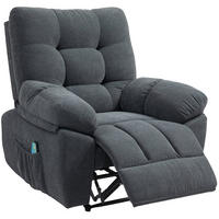 RELAXSESSEL in Dunkelgrau 100x102x107 cm mit Vibrationsmassage und Liegefunktion - Dunkelgrau, Textil (102/107/100cm) - IVMEU