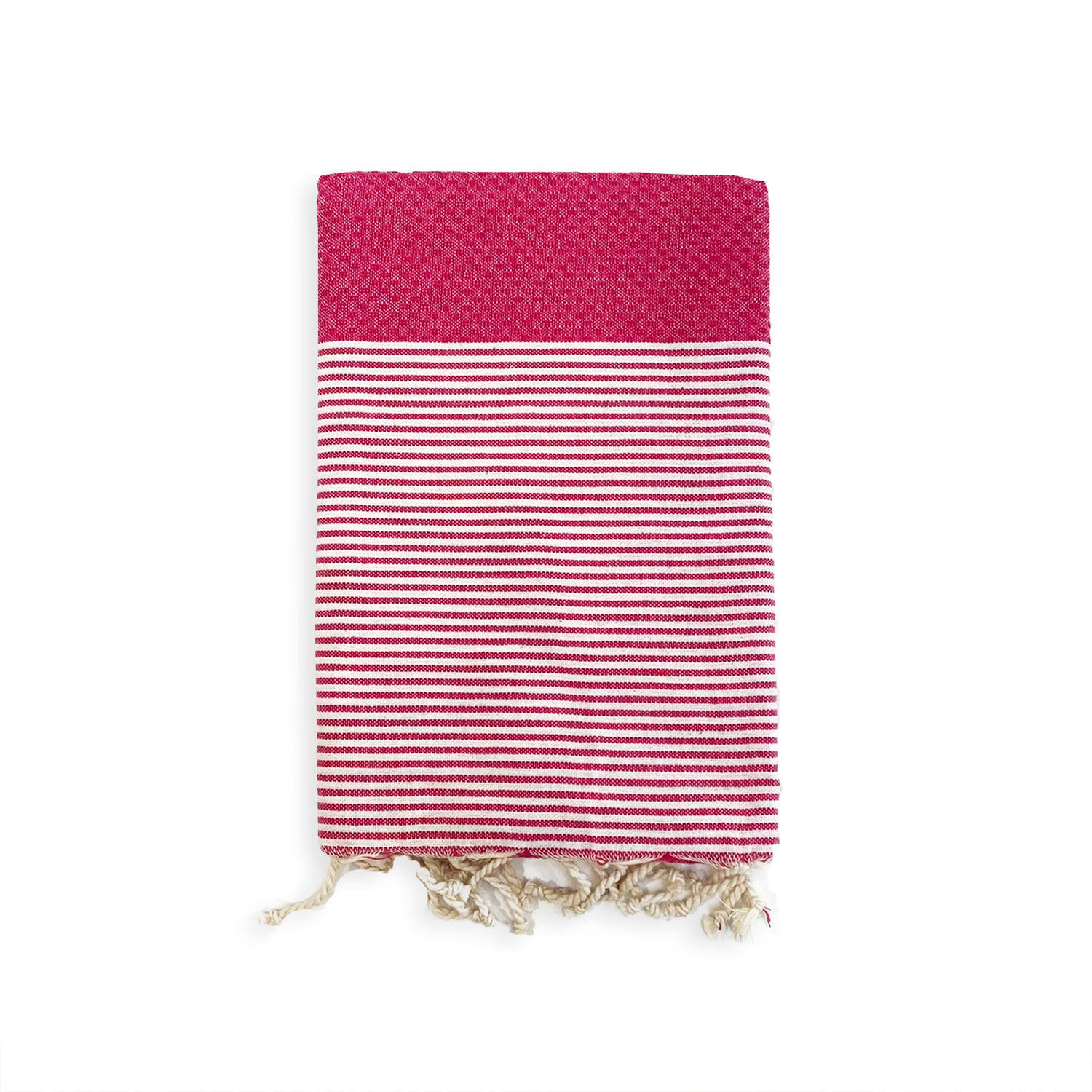 HAMMAMTUCH Mikanda Fuchsia 200x200 190g/m² - Pink, Textil (200/200cm) - LE COMPTOIR DE LA PLAGE