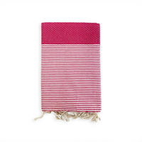 HAMMAMTUCH Mikanda Fuchsia 200x200 190g/m² - Pink, Textil (200/200cm) - LE COMPTOIR DE LA PLAGE
