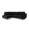 AUSKLAPPBARES-ECKSOFA links Caro aus strukturiertem Stoff schwarz 5 Sitzplätze - Schwarz, Textil (187/247cm) - Micadoni