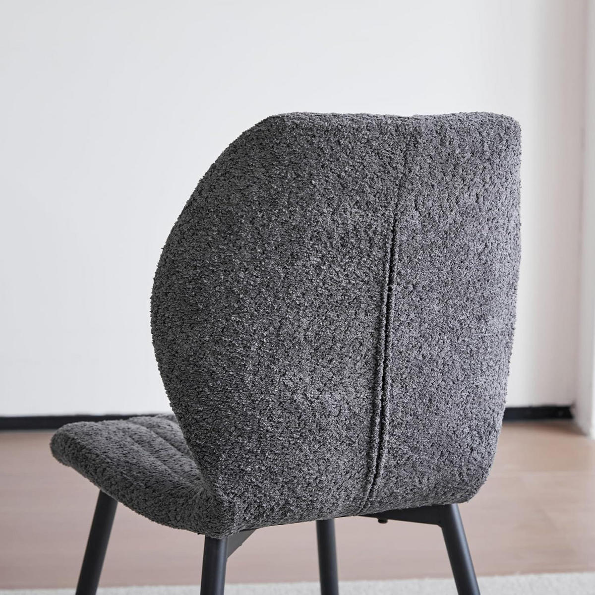 ESSZIMMERSTÜHLE 8er Set Stoff Schwarz Metallbeine - Anthrazit, Textil (43/86/47.5cm)