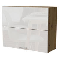 KÜCHENHÄNGESCHRANK Essen W8B/90-AV Weiß Hochglanz / Eiche Artisan Matt 90 / 32,5 / 72cm - Weiß Hochglanz/Eiche Artisan, Holz/Holzwerkstoff (90/72/32.5cm) - Feldmann-Wohnen