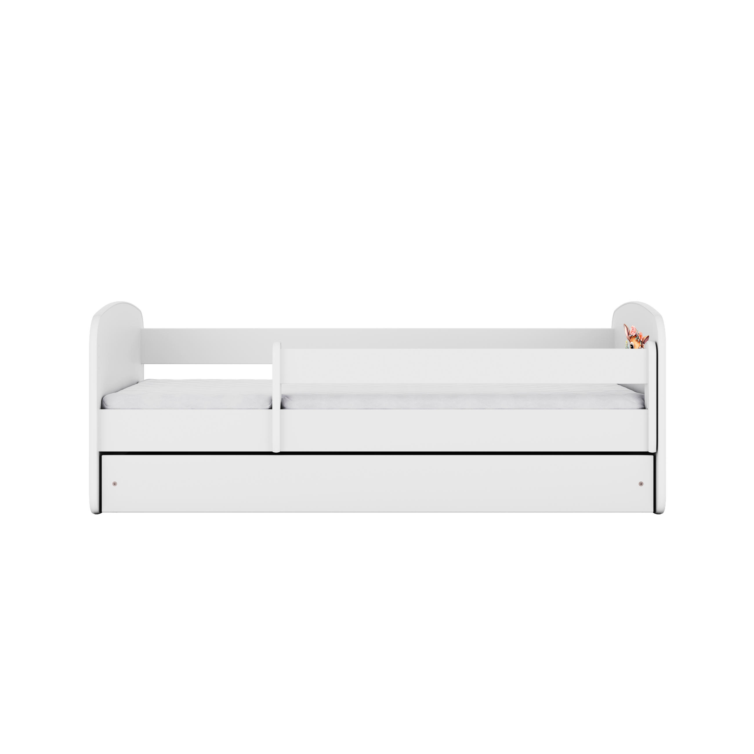 KINDERBETT Bambi mit Schublade 140/70 80/61/144 - Weiß, Holzwerkstoff (70/140cm) - RAUMHIRSCH FURNITURE
