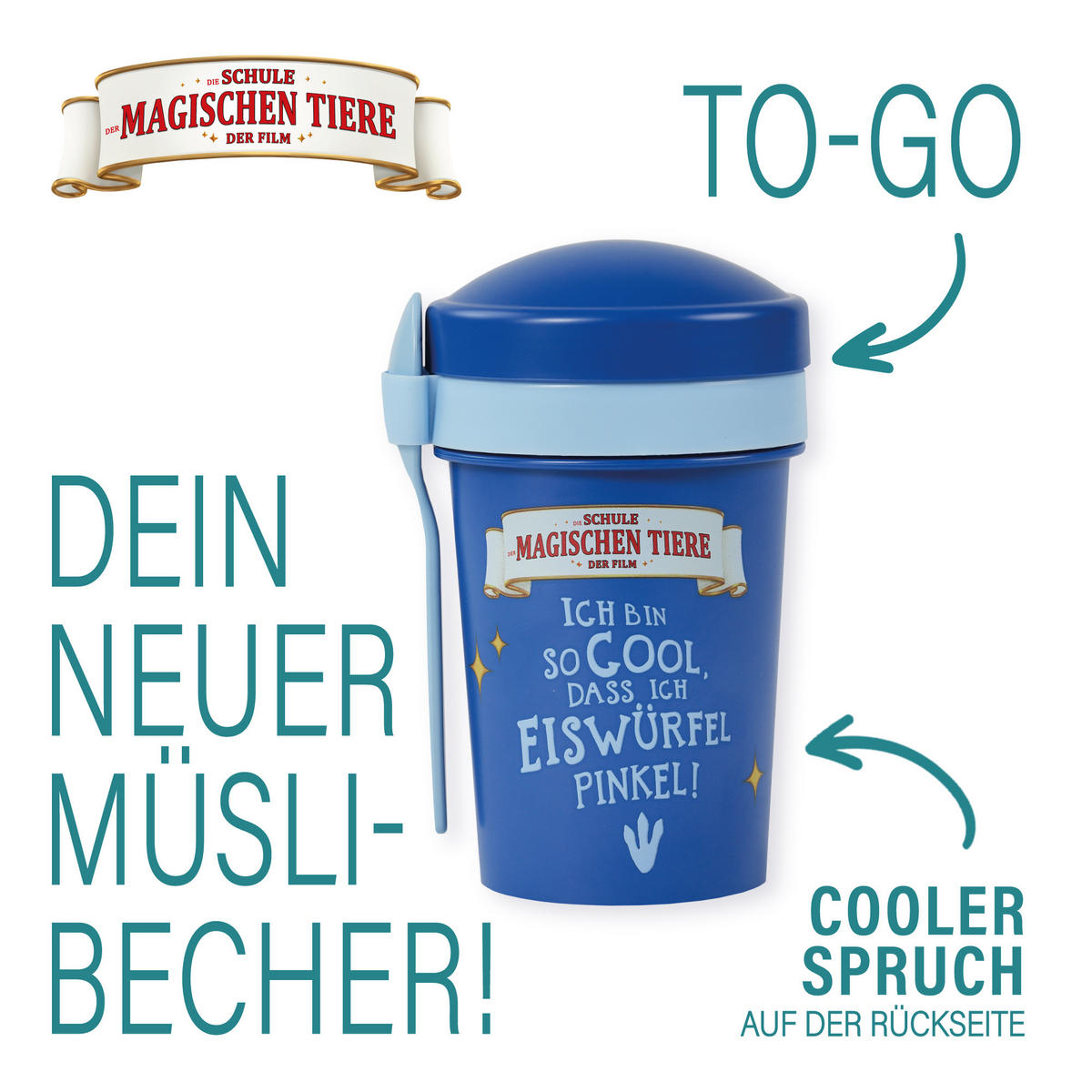 MÜSLIBECHER To Go 540 ml rPET - Blau, Kunststoff (11.3/11/16cm) - Stoneline