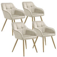 ESSZIMMERSTUHL 4er Set Marilyn 58 x 62 x 82 cm creme/gold - Goldfarben/Creme, Kunststoff (58/82/62cm) - tectake