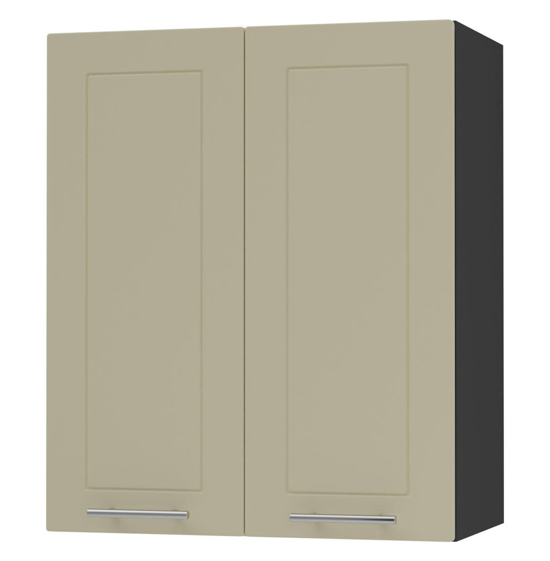 Feldmann-Wohnen Küchenhängeschrank Creme, Schwarz 60x72x32.5 cm