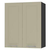 KÜCHENHÄNGESCHRANK Kvantum W3/60 Vanille Matt / Schwarz Matt 60 / 32,5 / 72cm - Creme/Schwarz, Holz/Holzwerkstoff (60/72/32.5cm) - Feldmann-Wohnen