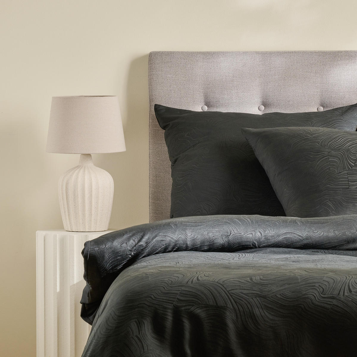 BETTWÄSCHE Linno - Schwarz, Textil (200/220cm) - home&you