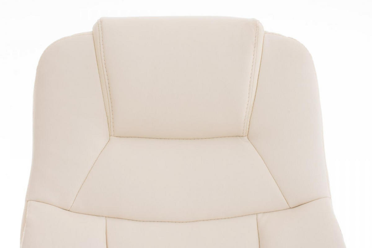 CHEFSESSEL Lederlook creme - Chromfarben/Creme, Textil/Metall (66/113/70cm) - CLP
