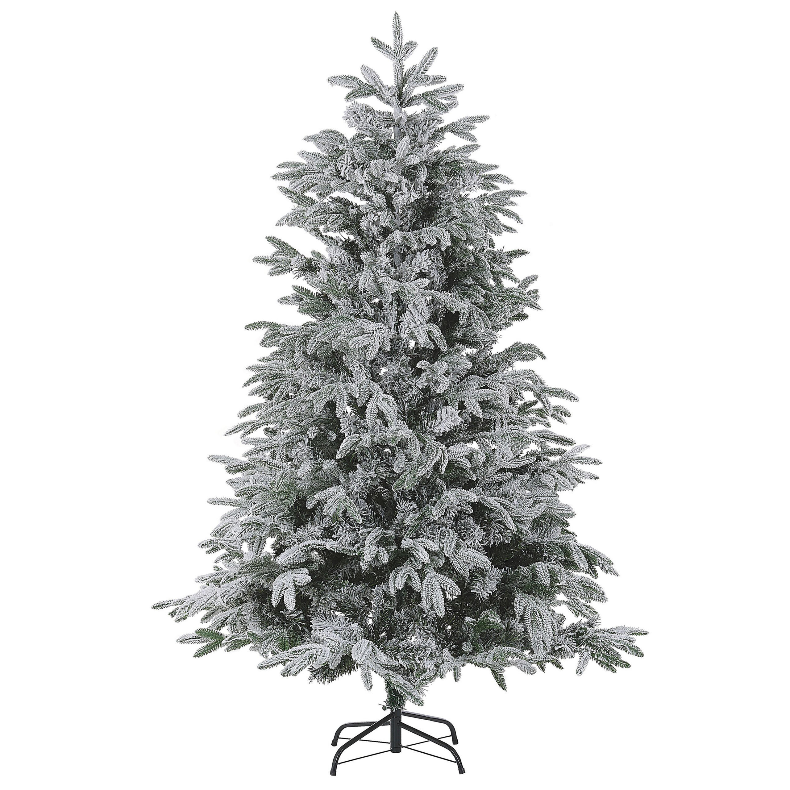 WEIHNACHTSBAUM 210 cm Weiß Bassie - Weiß, Kunststoff (210cm) - Beliani