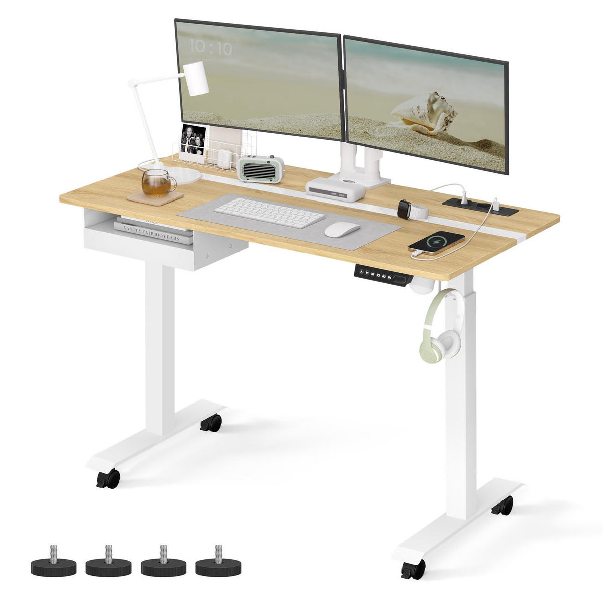 BÜROTISCH Booker - Gelb, Holzwerkstoff (120/60/120cm) - VASAGLE