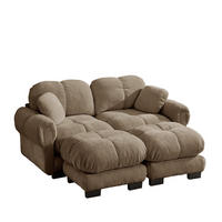 SOFA 2-Sitzer aus Chenille Braun - Braun, Holz (149/90/190.1cm) - Meubliv