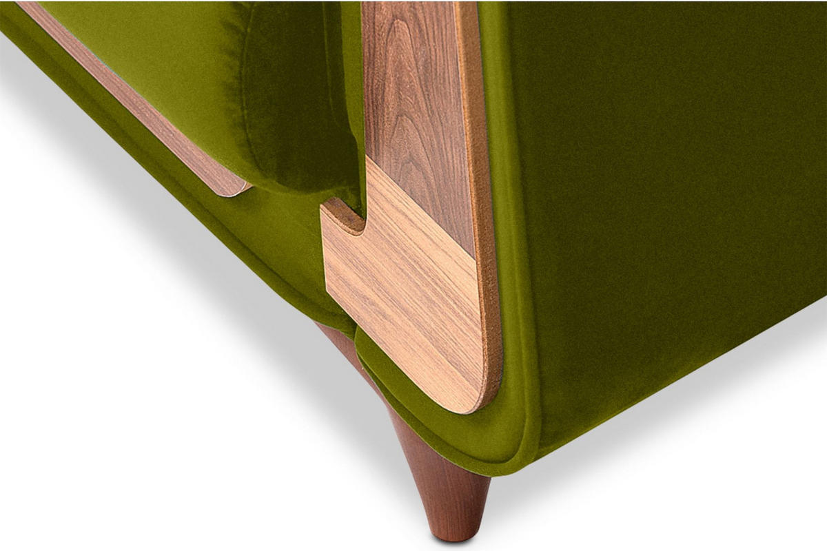 SESSEL GUSTAVO mit Armlehnen, grün - Braun/Grün, Holz/Holzwerkstoff (83/95/92cm) - KONSIMO®