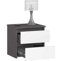 NACHTTISCH Graphit Grau, Weiß 40/40/35 - Weiß, Holzwerkstoff (40/40/35cm) - RAUMHIRSCH FURNITURE