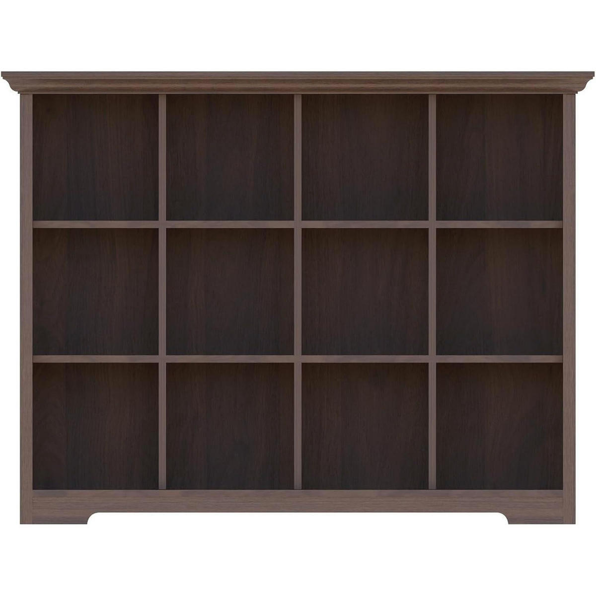 BÜCHERREGAL mit Sockel 12 Fächer Walnuss 127 x 99 cm - Braun, Holzwerkstoff (127/99/34cm)