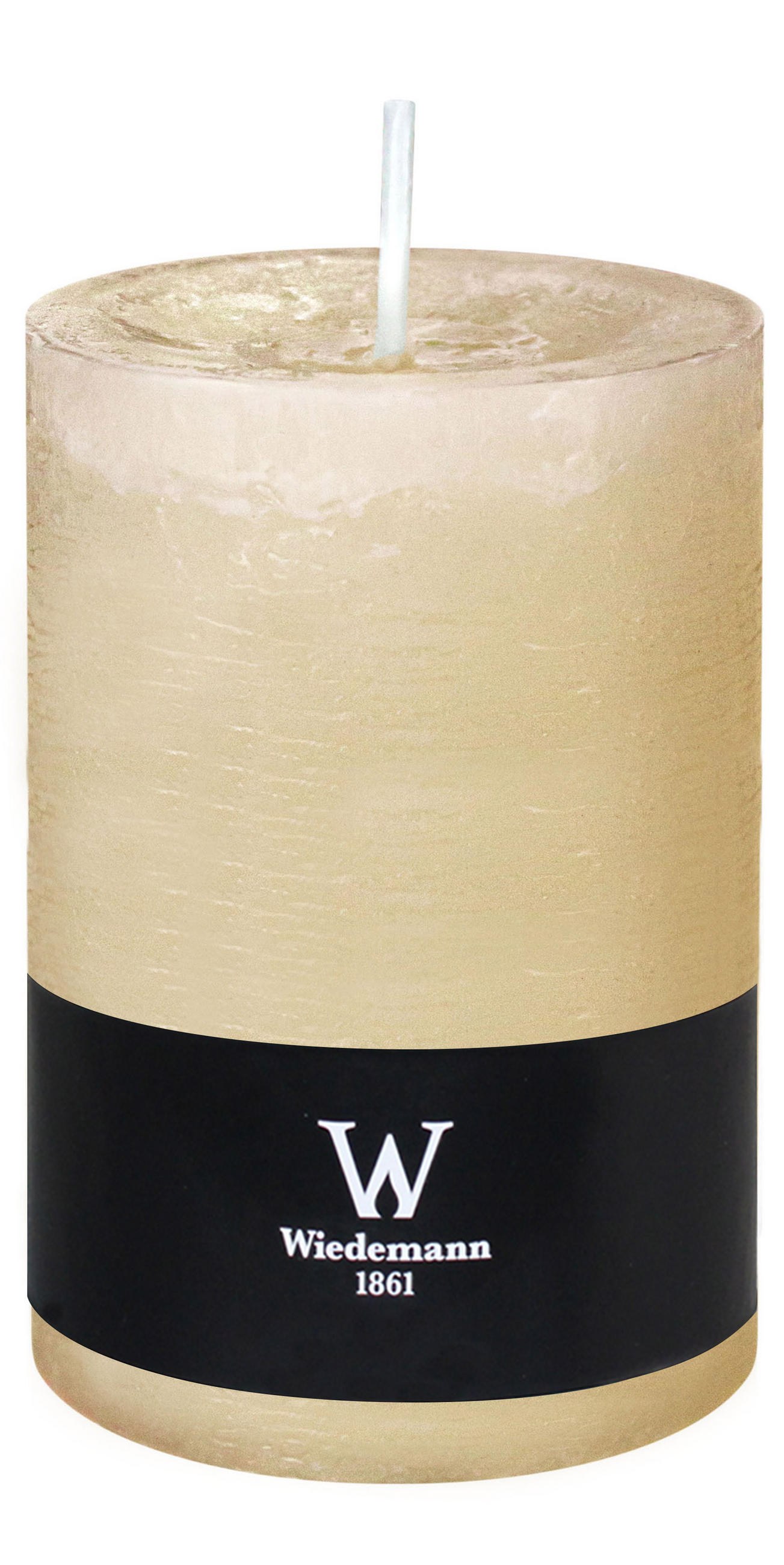 STUMPENKERZE Rustik Marble Style Bisquit 140 x Ø 98 mm, 1 Stück - Beige, Paraffin (10/14cm) - Wiedemann Kerzen
