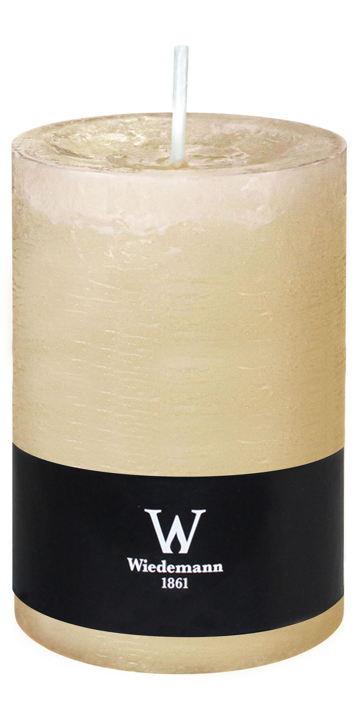 STUMPENKERZE Rustik Marble Style Bisquit 140 x Ø 98 mm, 1 Stück - Beige, Paraffin (10/14cm) - Wiedemann Kerzen