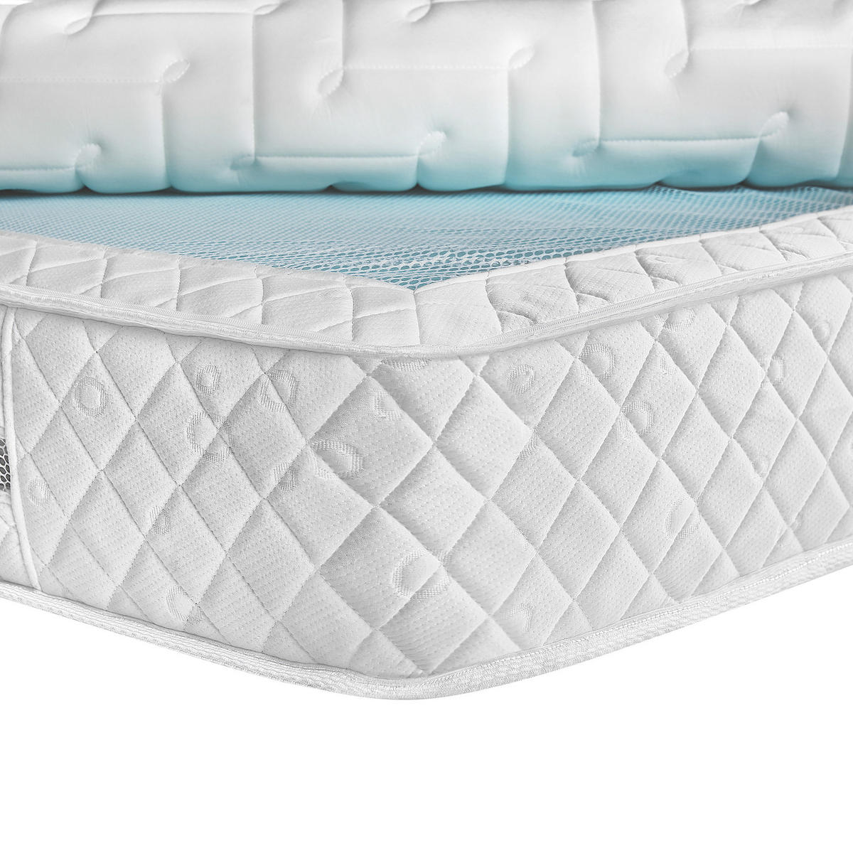 TASCHENFEDERKERNMATRATZE Memory Faom mittelfest 90/200/24 cm Glory - Weiß, Textil (90/200cm) - Beliani