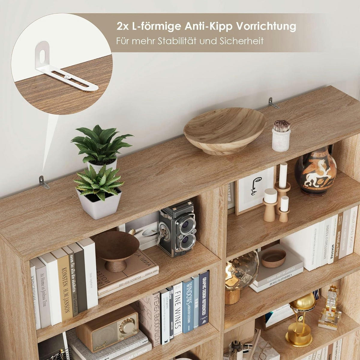 BÜCHERREGAL 120 x 30 x 188,7 cm Eiche - Braun, Holzwerkstoff (120/188.7/30cm)