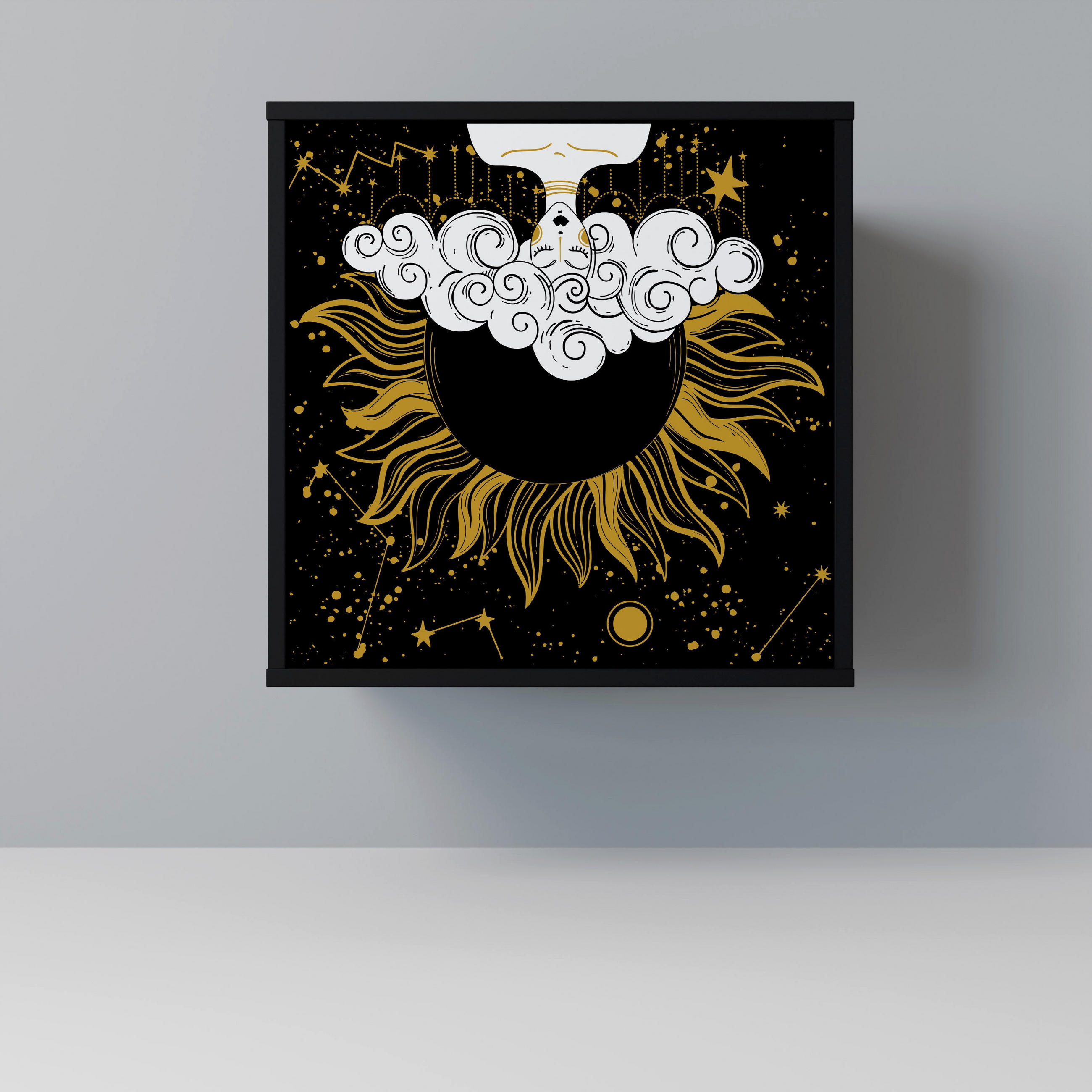 SpaceRebels Sideboard Schwarz 57.5x57.5x42 cm