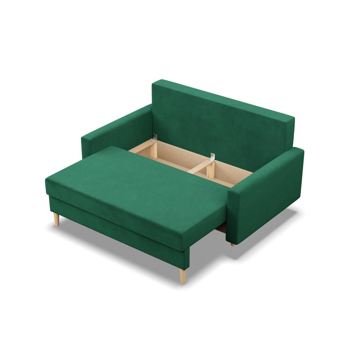 SOFA 2-SITZER MIT SCHLAFFUNKTION BLANK, Grün - Grün, Textil (152/92/92cm)