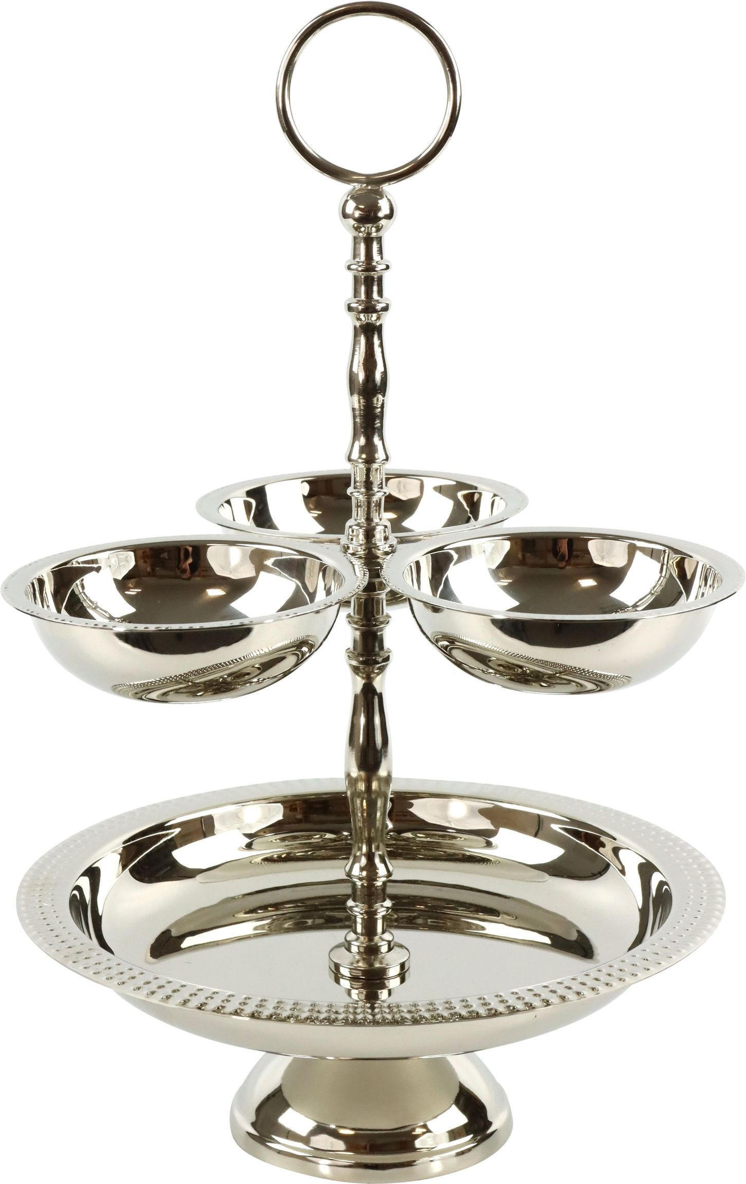 ETAGERENRONDELL Table ø24x37cm - Silberfarben, Metall (24/37cm) - FURNARO