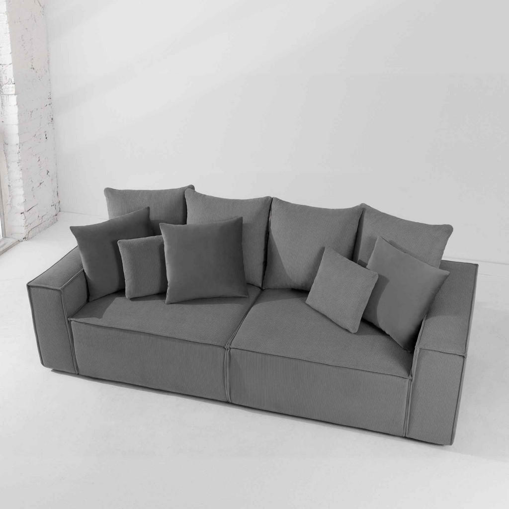 Thumbnail - Konsimo® Schlafsofa, Grau, Holz, Textil, 244x89x101 cm, Wohnzimmer, Sofas & Couches, Schlafsofas