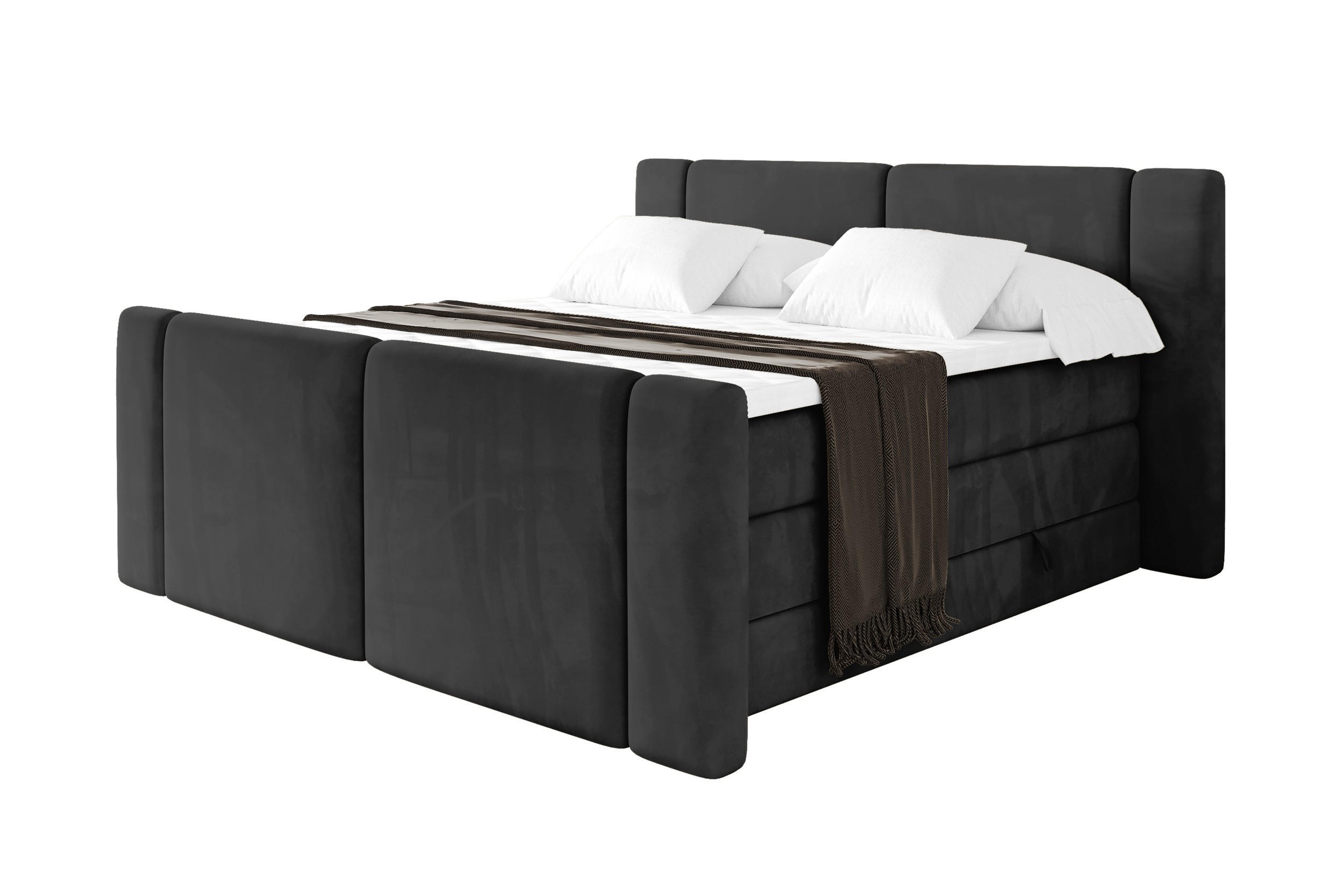 ALTDECOR POSTEL boxspring s matracemi H3/H4 - EVON KING Zanozek - 200x200 cm Černá