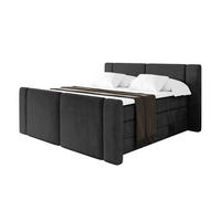 BOXSPRINGBETT mit Matratze H3/H4 - EVON KING Zanozek - 180x200 cm Schwarz - Schwarz, Holzwerkstoff (180/200cm) - ALTDECOR