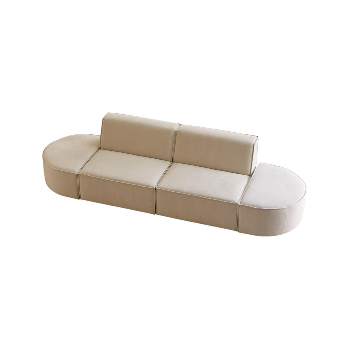 SOFA Dario Beige aus Stoff - Beige, Textil (308/75/93cm) - Tikamoon