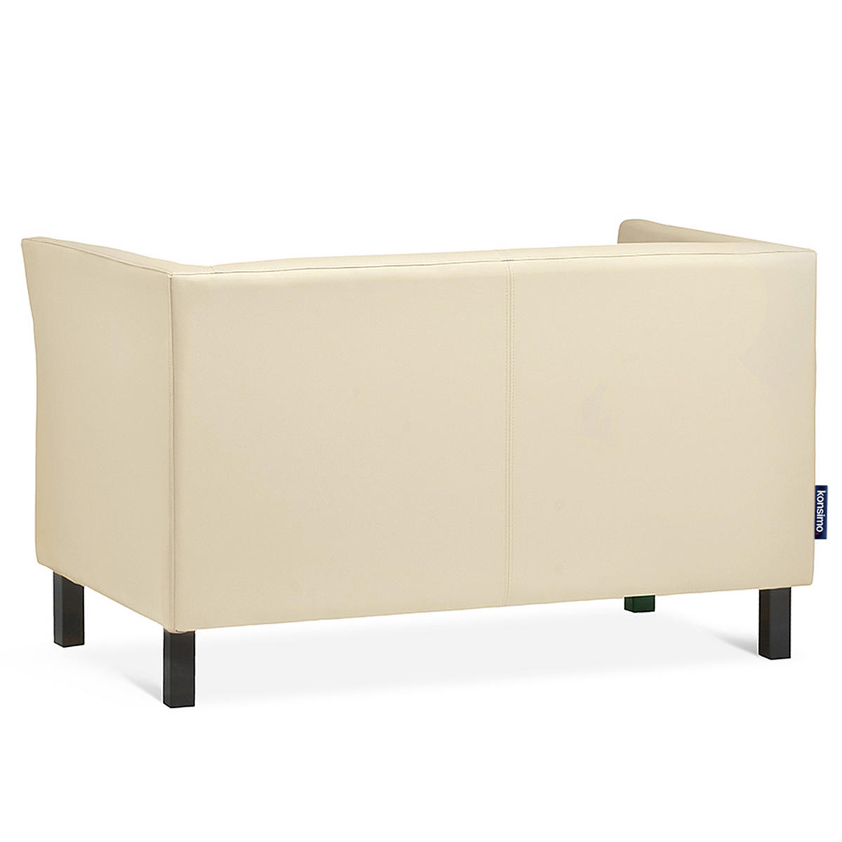 2-SITZER-SOFA ESPECTO Lederoptik, cremig - Creme/Schwarz, Textil (67/71/130cm) - KONSIMO®