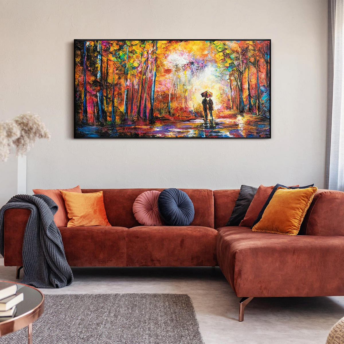 GEMÄLDE Erschaffung Schattenfugenrahmen Schwarz 100x50 cm - Schwarz, Holz (100/50cm) - YS-art gallery