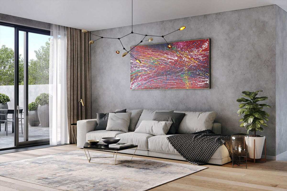 ÖLGEMÄLDE XXL Bunt 200/100 cm - Multicolor, Holz/Textil (6.68/100cm) - KUNSTLOFT