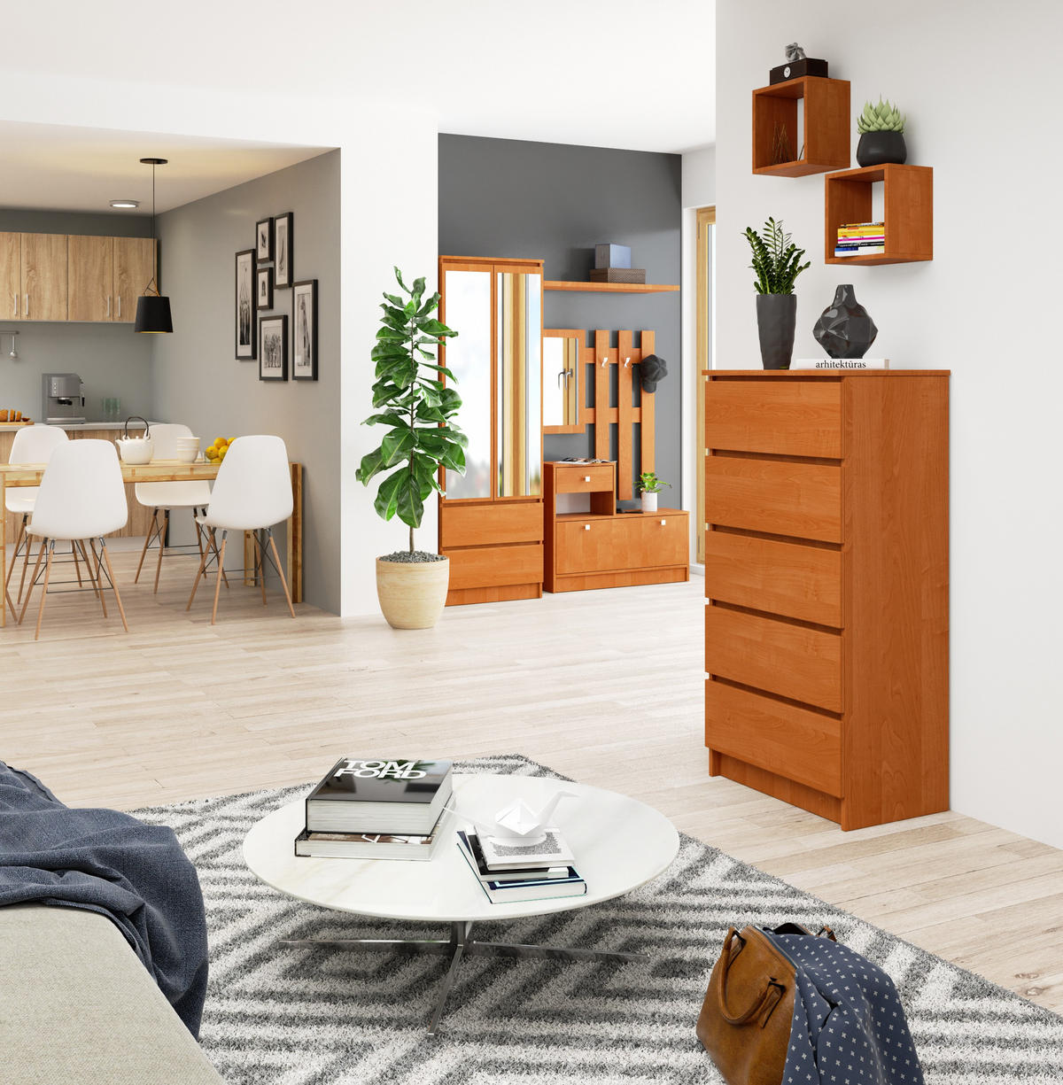 KOMMODE Erlefarben 121/60/40 - Erlefarben, Holzwerkstoff (60/121/40cm) - RAUMHIRSCH FURNITURE